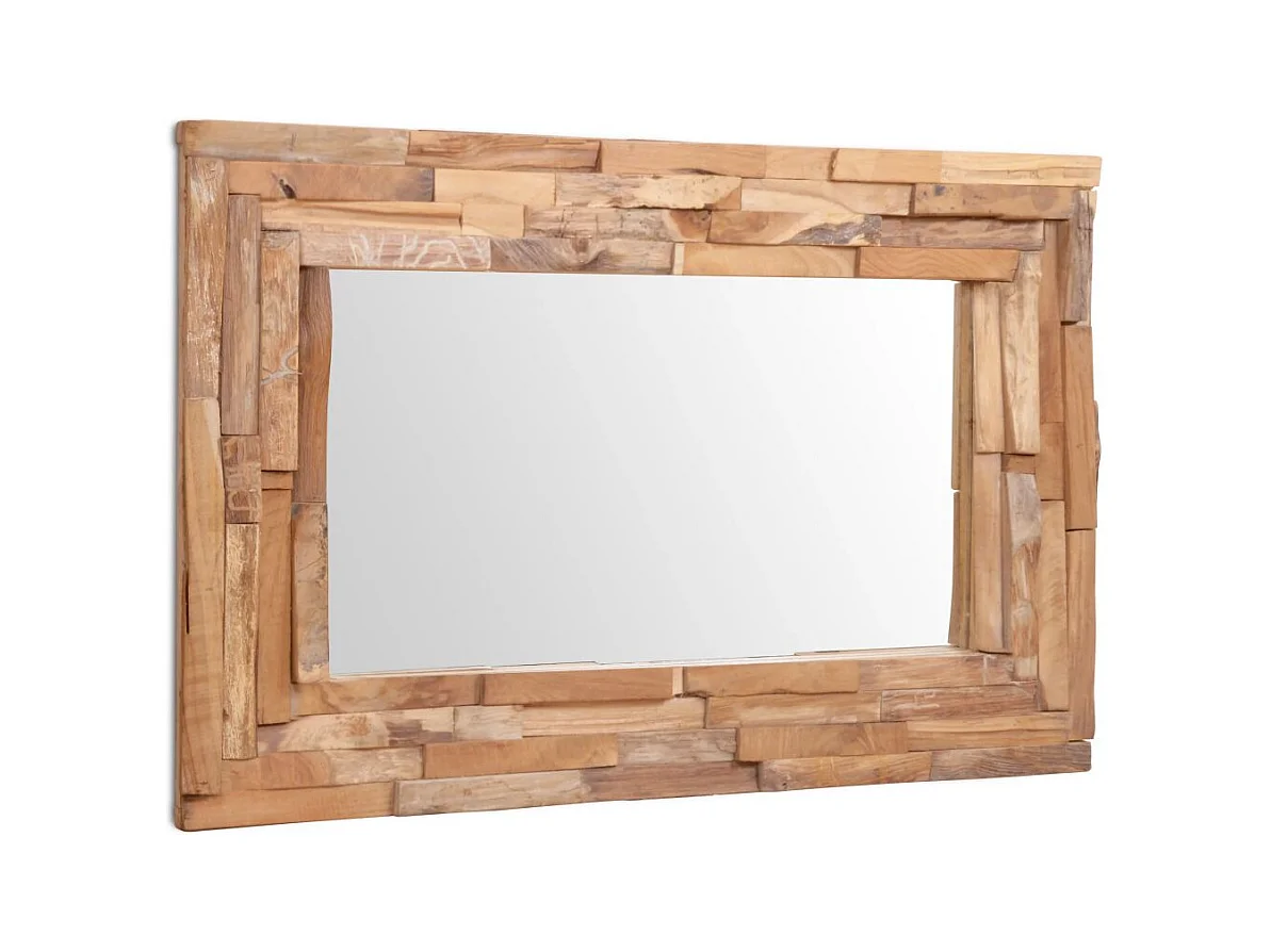 Miroir décoratif rectangulaire Teck marron 90 x 60 x 60 cm DEC022672