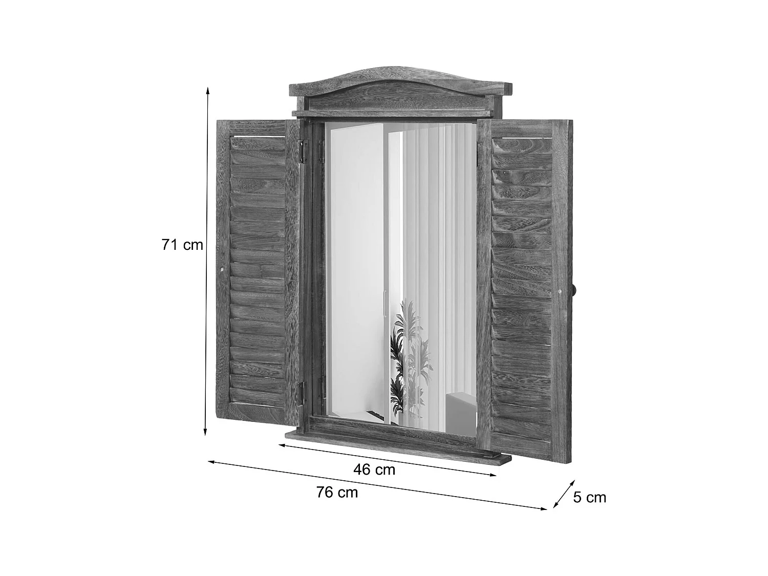 Miroir mural de salle marron 46 x 5 x 71 cm 04_0003702