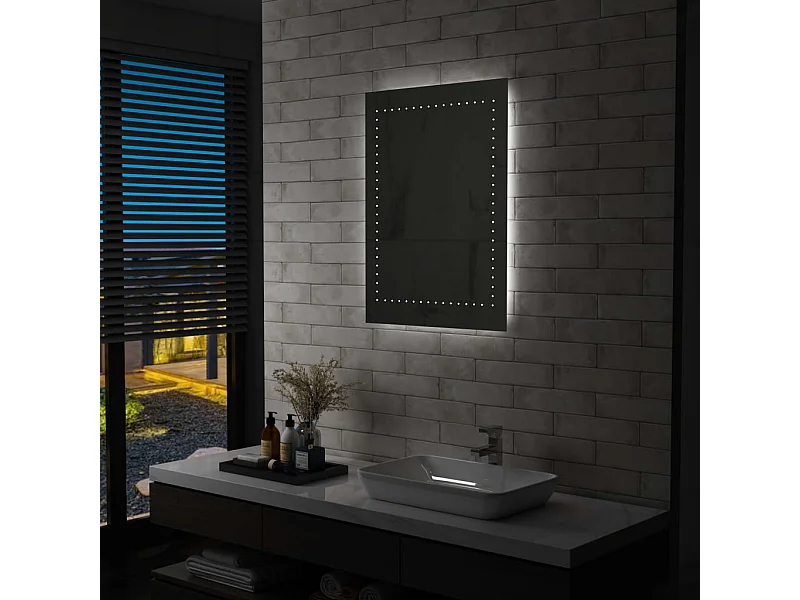 Miroir mural à LED 60 x 60 x 80 cm DEC022593