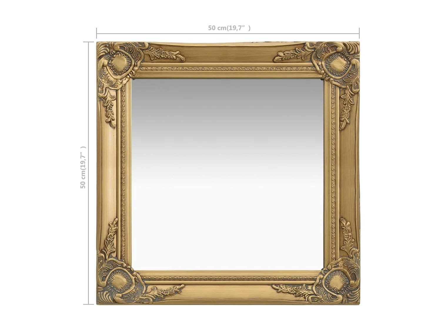 Miroir mural carré style 50 x 50 x 50 cm DEC022855