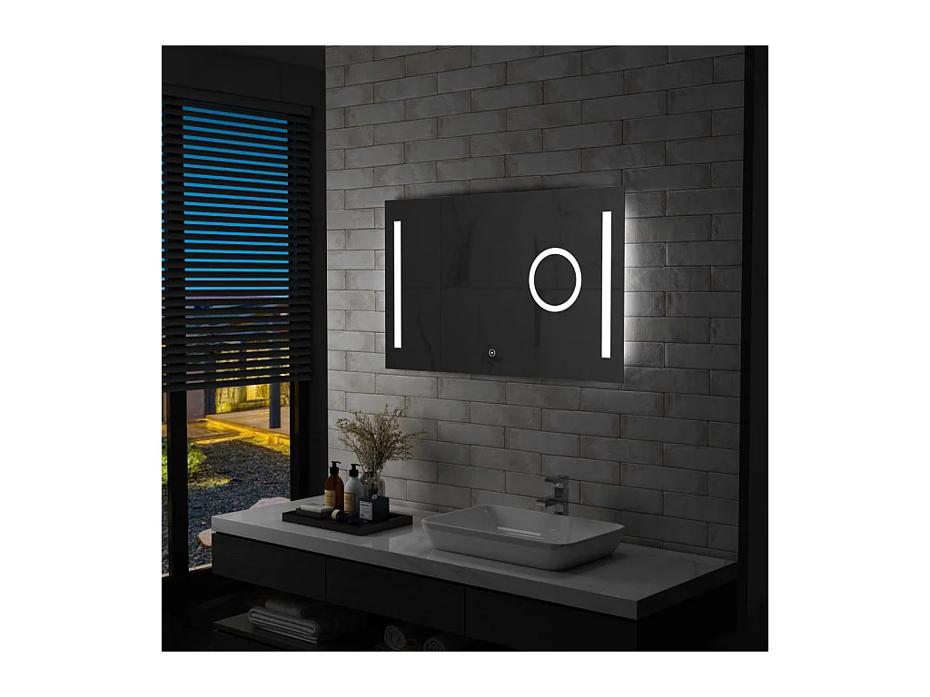 Miroir mural à LED 100 x 100 x 60 cm DEC022622