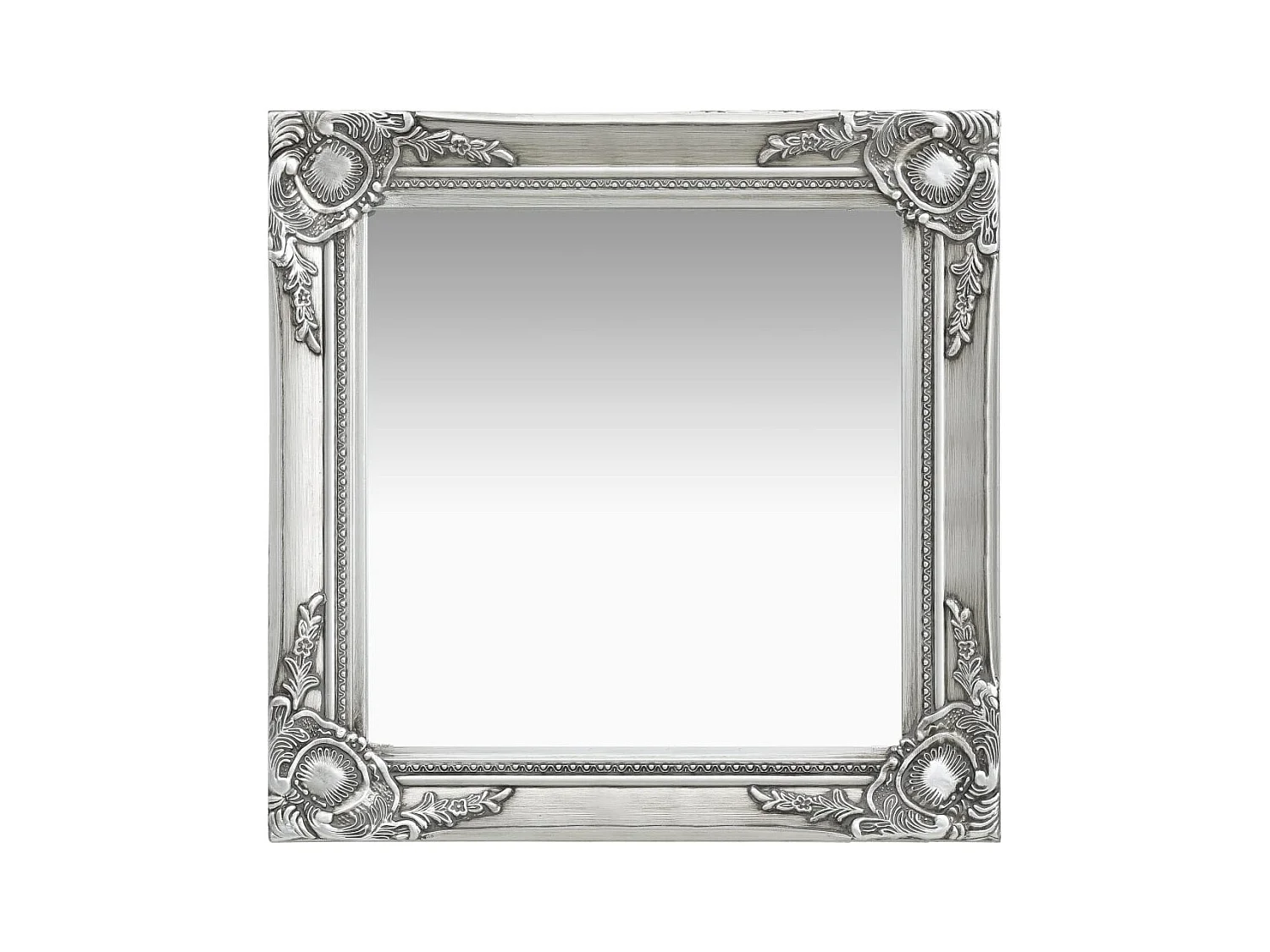 Miroir mural carré style argenté 50 x 0 x 50 cm DEC022856