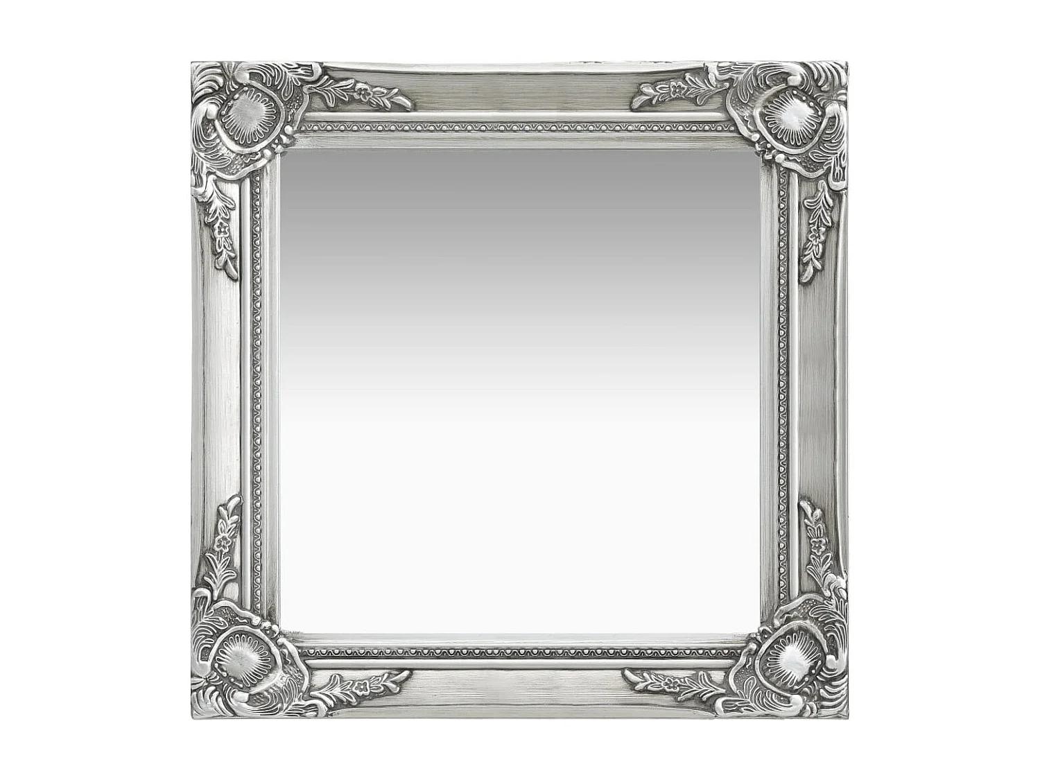 Miroir mural carré style argenté 50 x 0 x 50 cm DEC022856