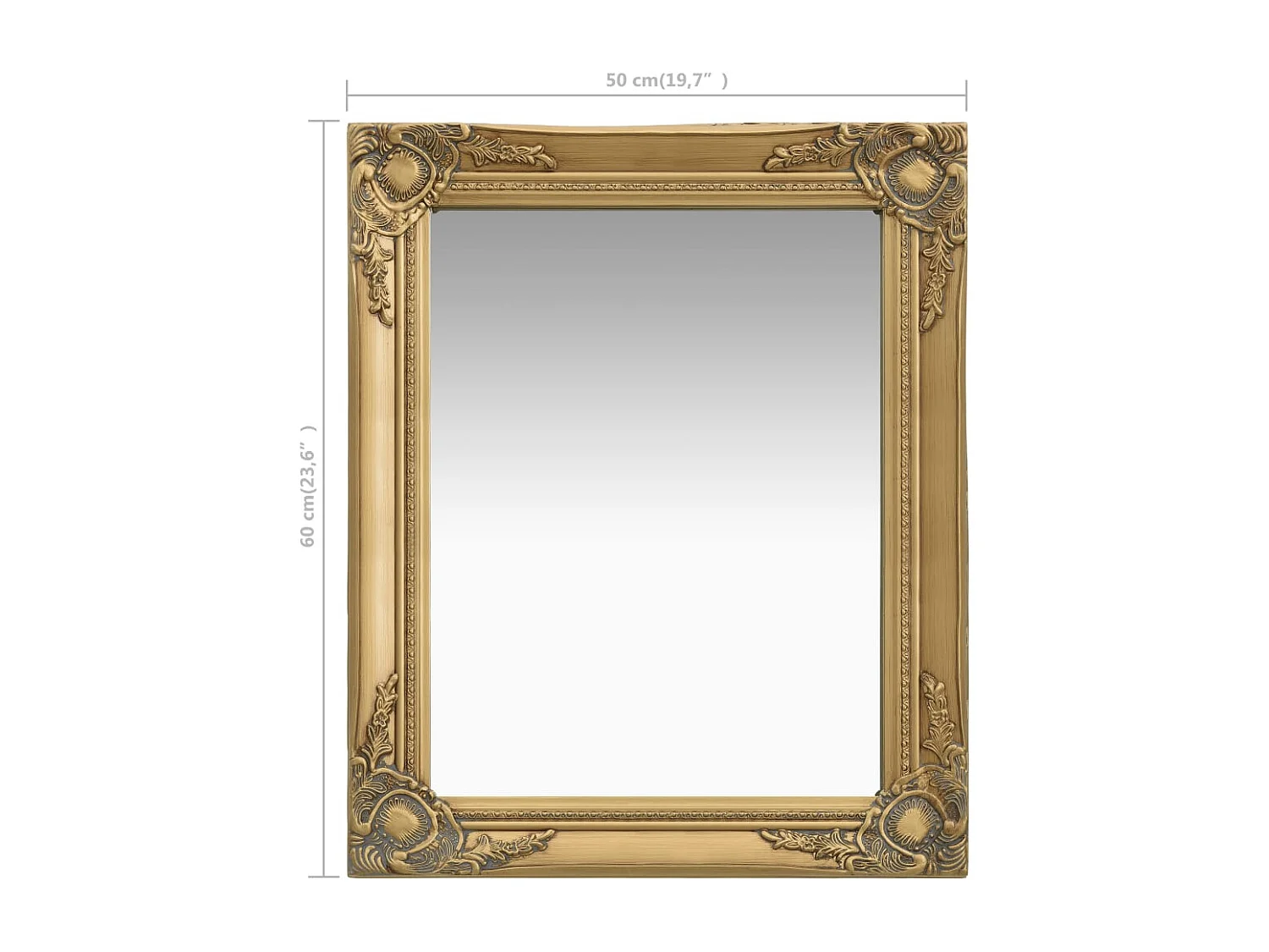 Miroir mural rectangulaire style 50 x 50 x 60 cm DEC022859