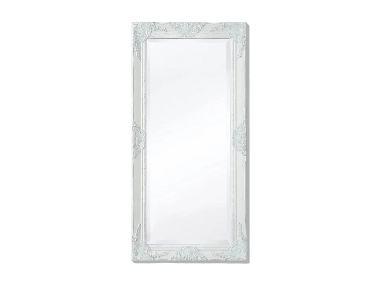 Miroir mural Style baroque blanche 100 x 100 x 50 cm DEC022650