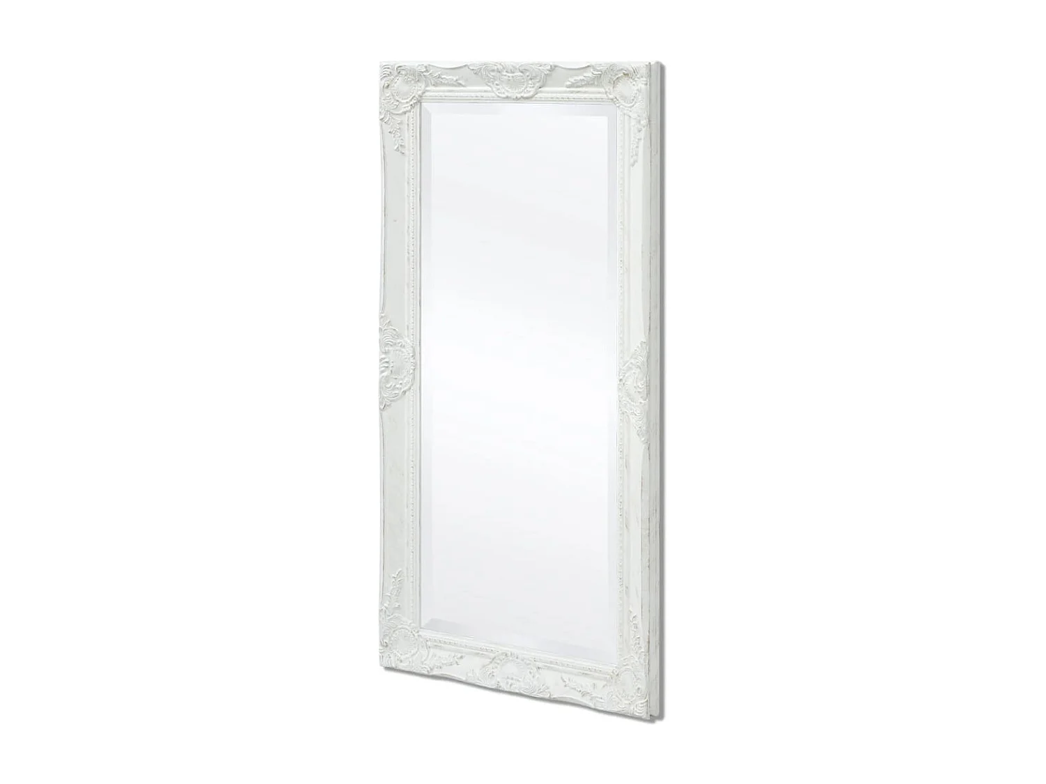 Miroir mural Style baroque blanche 100 x 100 x 50 cm DEC022650