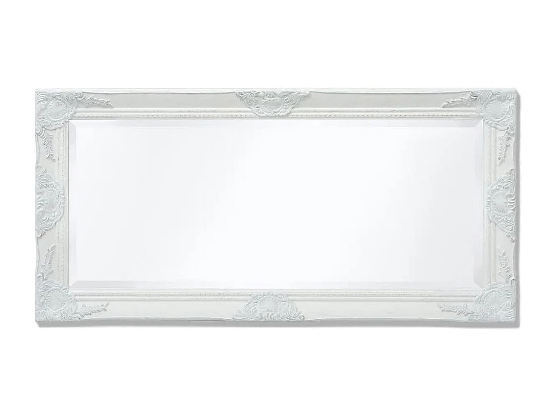 Miroir mural Style baroque blanche 100 x 100 x 50 cm DEC022650