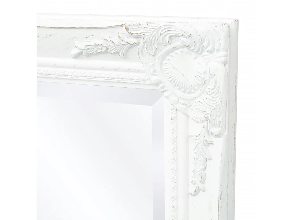 Miroir mural Style baroque blanche 100 x 100 x 50 cm DEC022650