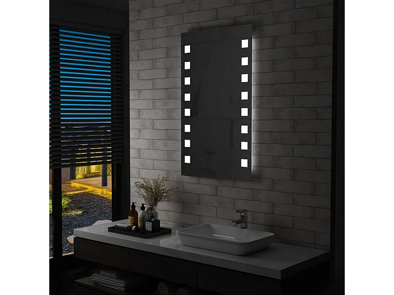 Miroir mural à LED 60 x 60 x 100 cm DEC022582