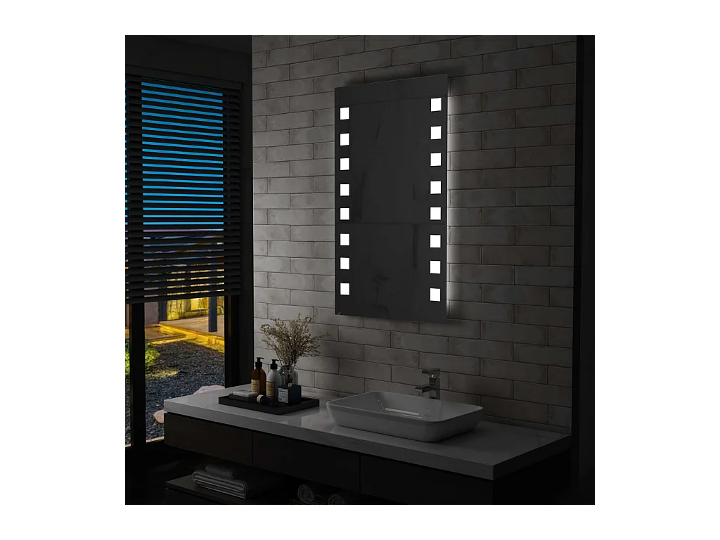 Miroir mural à LED 60 x 60 x 100 cm DEC022582