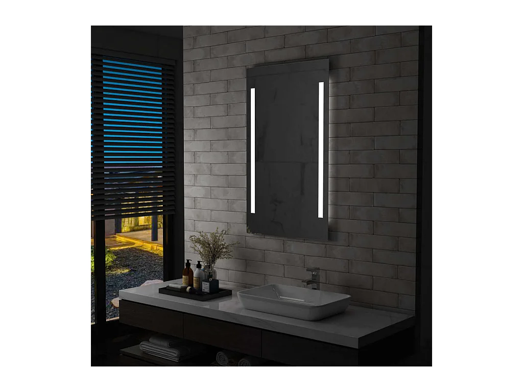 Miroir mural à LED 60 x 60 x 100 cm DEC022585