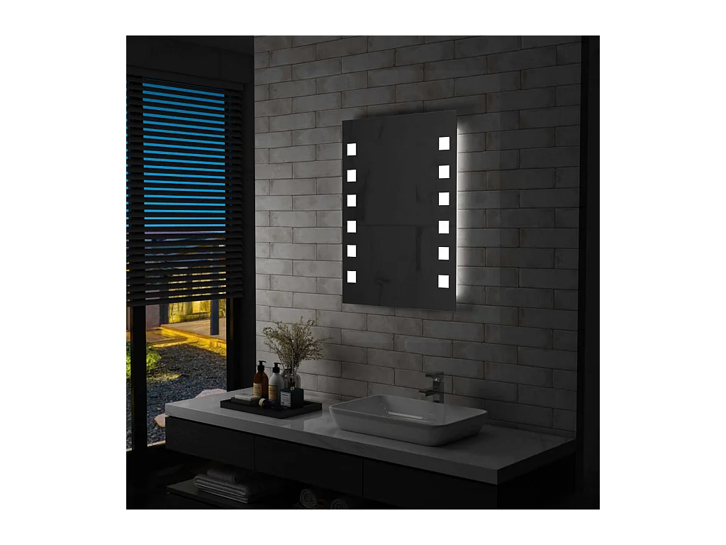 Miroir mural à LED 60 x 60 x 80 cm DEC022581