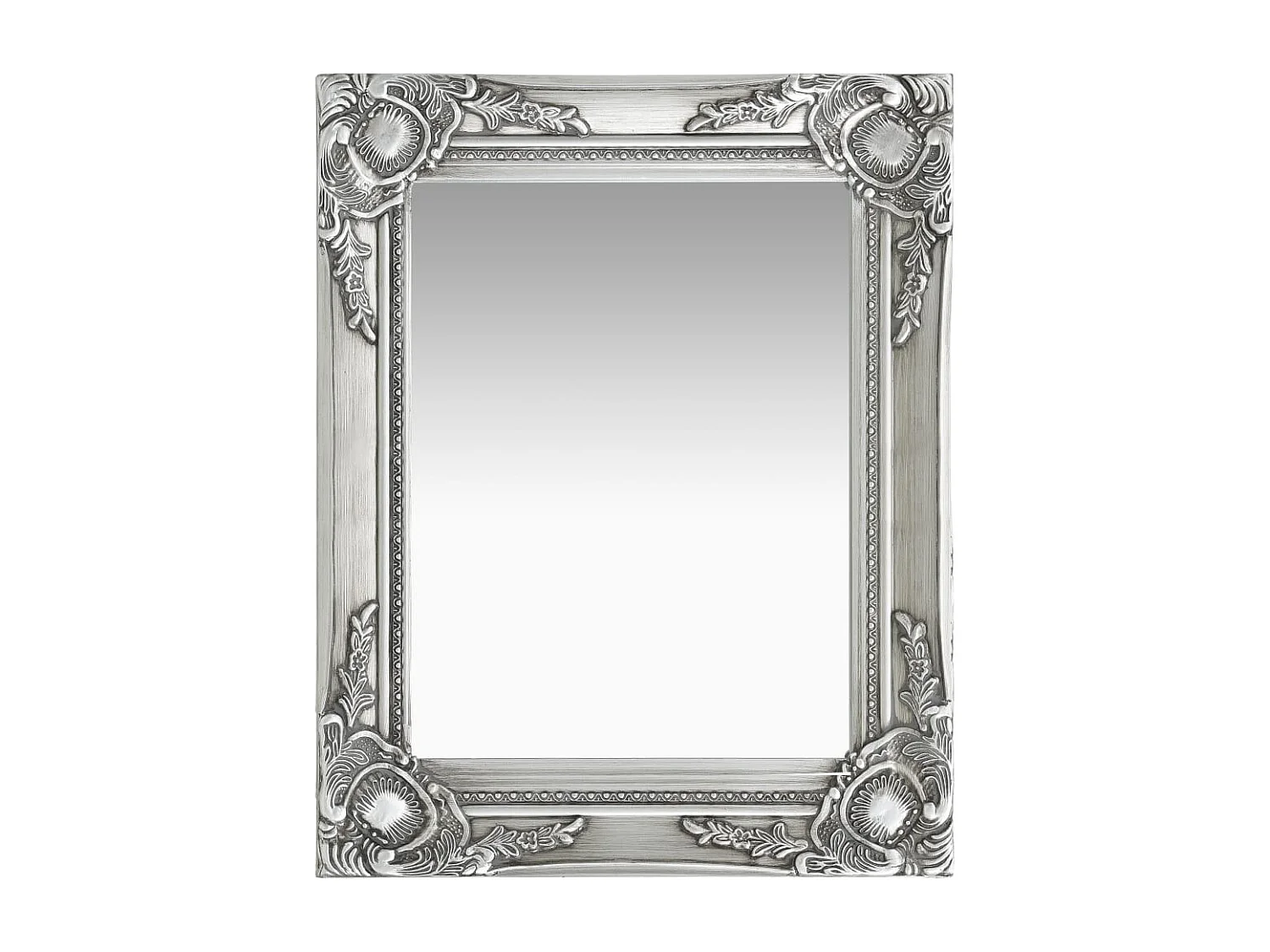 Miroir mural rectangulaire style argenté 50 x 50 x 40 cm DEC022852