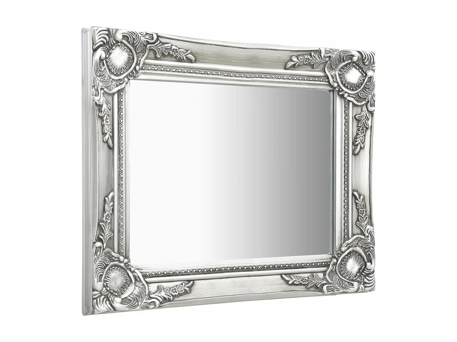 Miroir mural rectangulaire style argenté 50 x 50 x 40 cm DEC022852