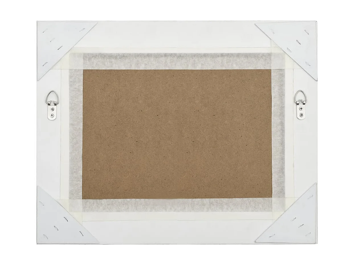 Miroir mural rectangulaire style argenté 50 x 50 x 40 cm DEC022852