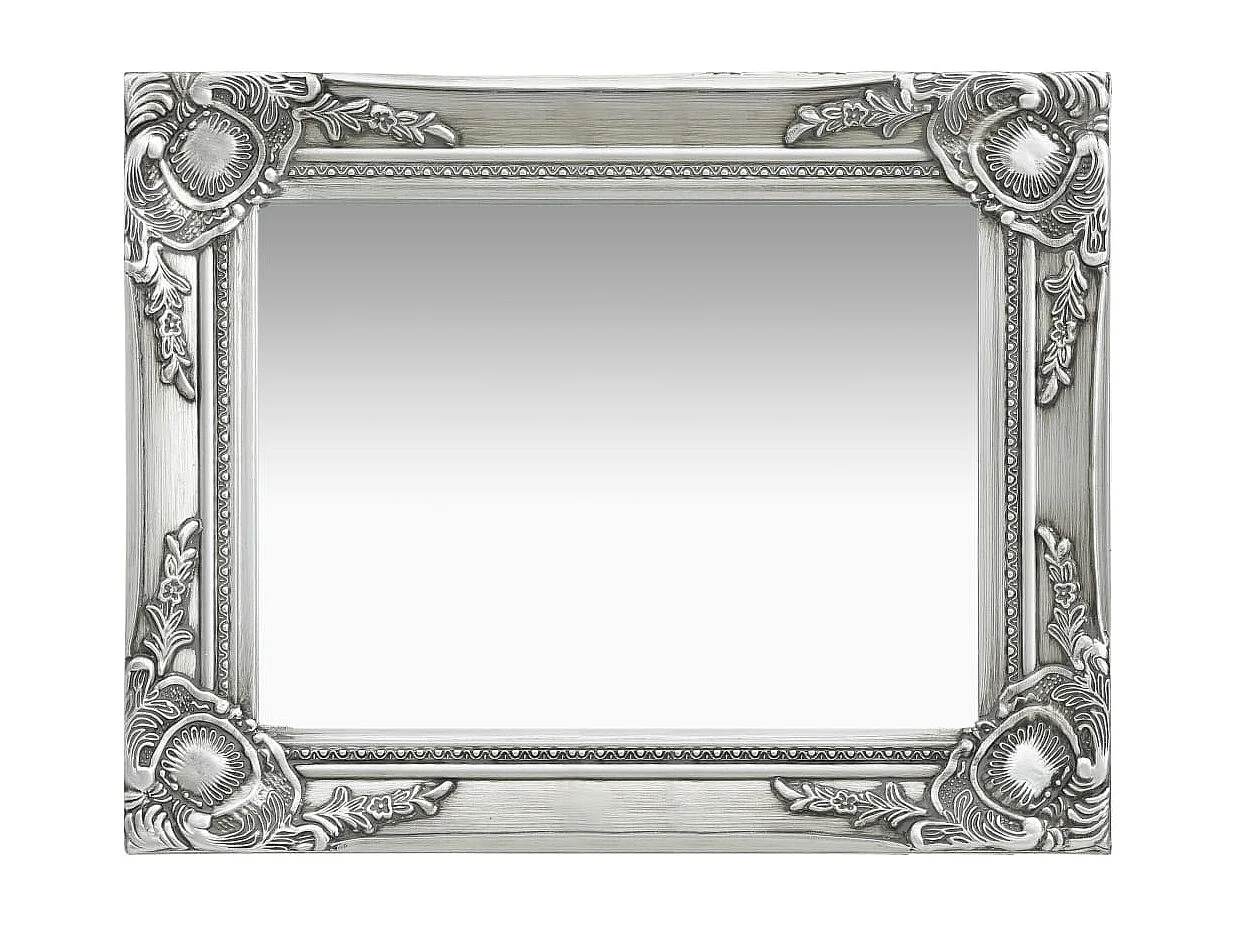 Miroir mural rectangulaire style argenté 50 x 50 x 40 cm DEC022852
