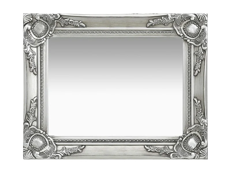 Miroir mural rectangulaire style argenté 50 x 50 x 40 cm DEC022852