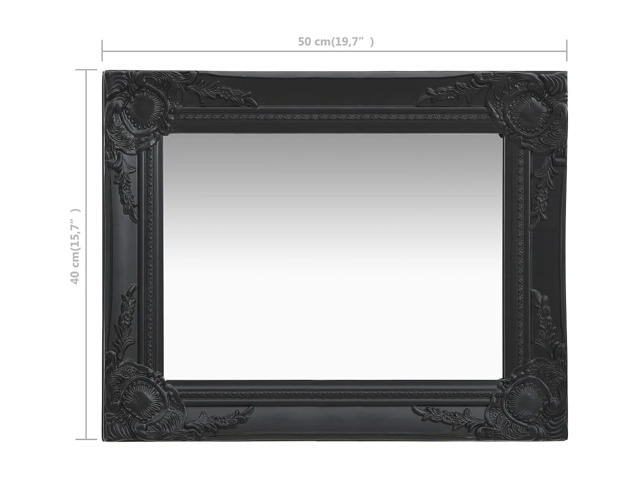 Miroir mural rectangulaire style noire 50 x 50 x 40 cm DEC022853