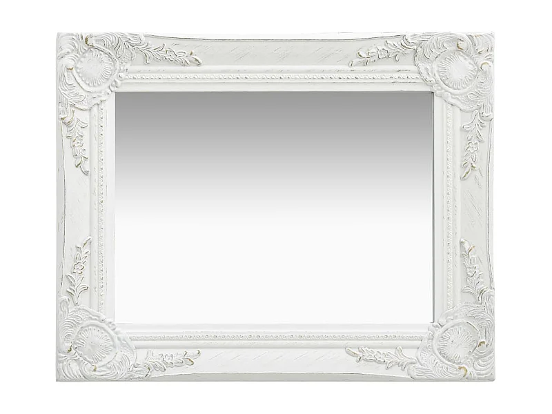 Miroir mural rectangulaire style blanche 50 x 50 x 40 cm DEC022850