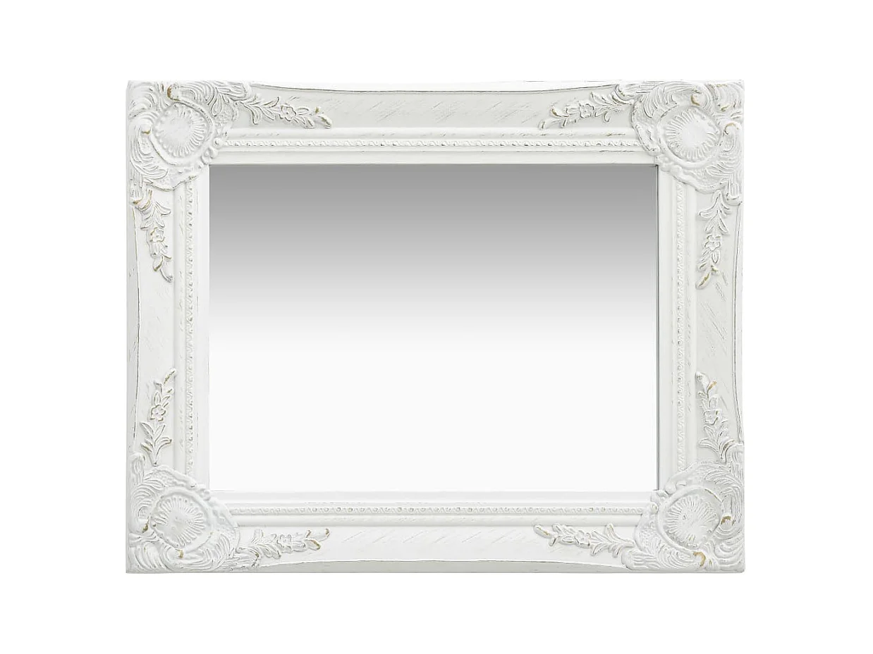 Miroir mural rectangulaire style blanche 50 x 50 x 40 cm DEC022850