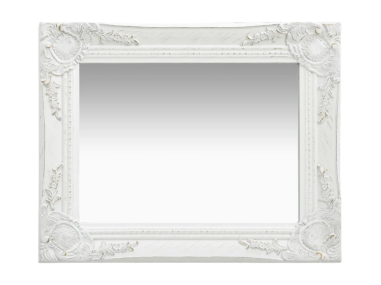 Miroir mural rectangulaire style blanche 50 x 50 x 40 cm DEC022850