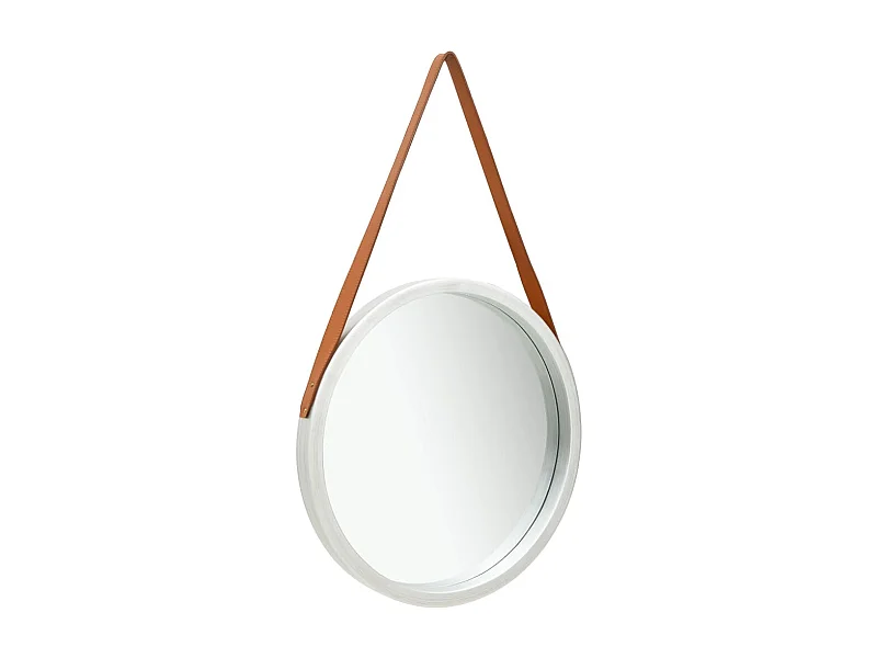 Miroir mural avec sangle bois argenté 50 x 3 x 50 cm DEC022908