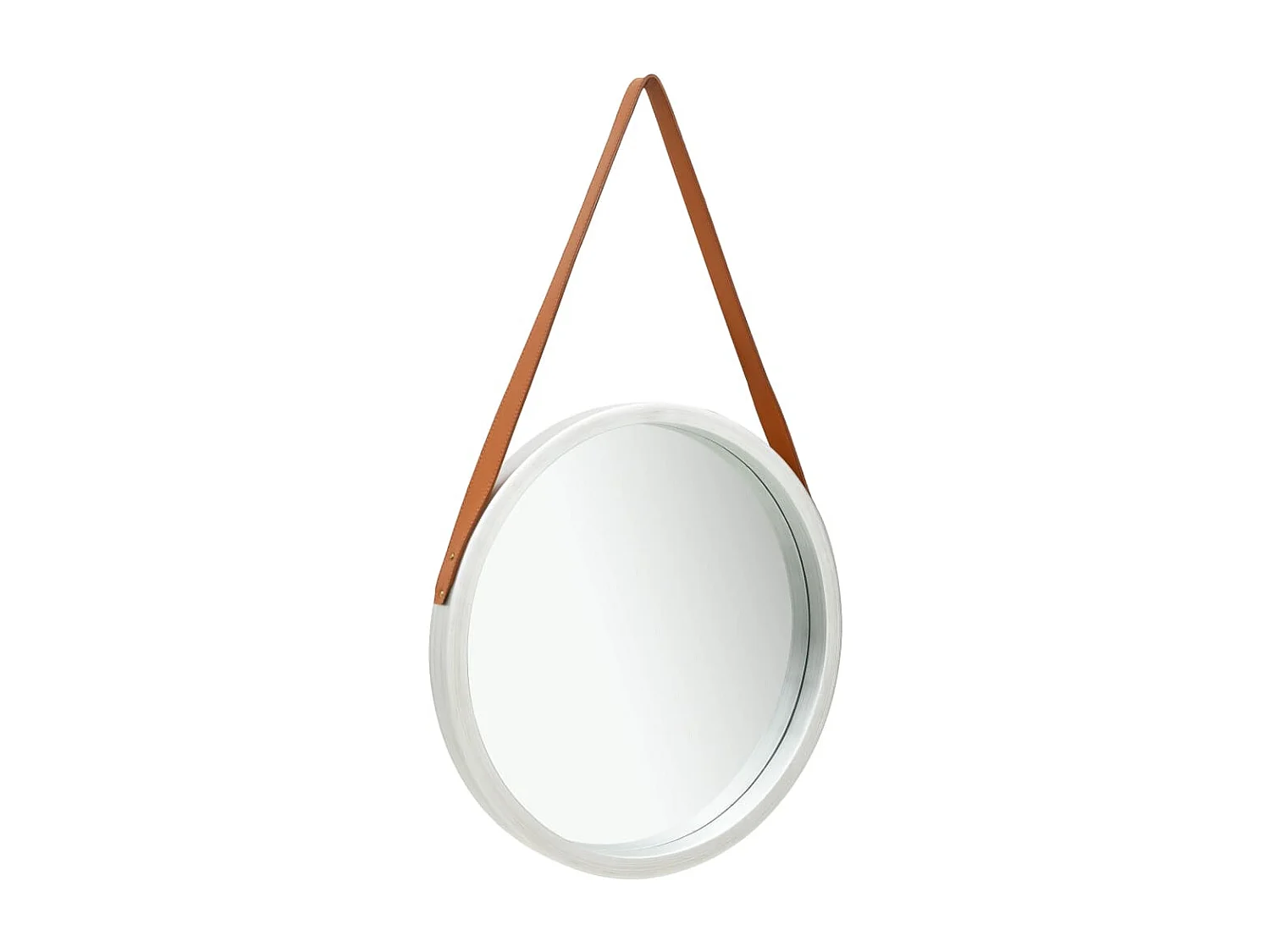 Miroir mural avec sangle bois argenté 50 x 3 x 50 cm DEC022908