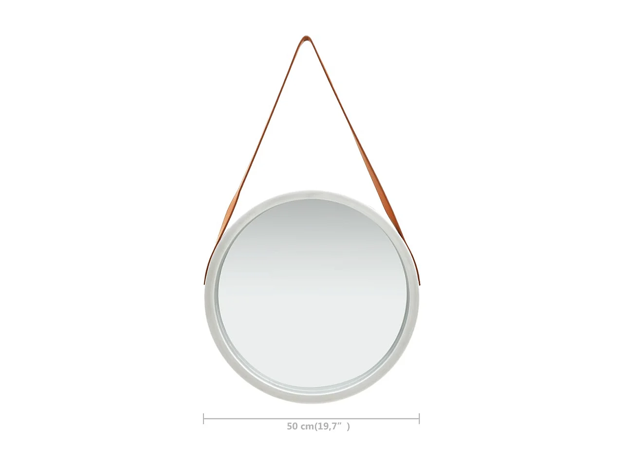 Miroir mural avec sangle bois argenté 50 x 3 x 50 cm DEC022908