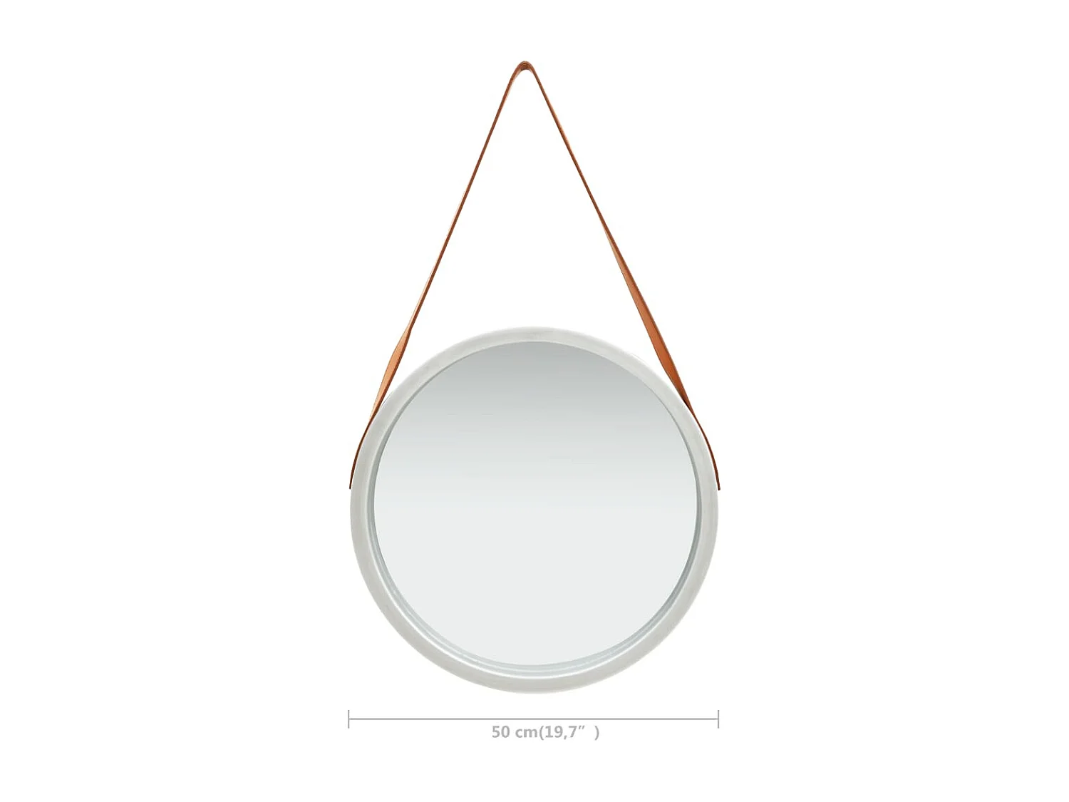 Miroir mural avec sangle bois argenté 50 x 3 x 50 cm DEC022908