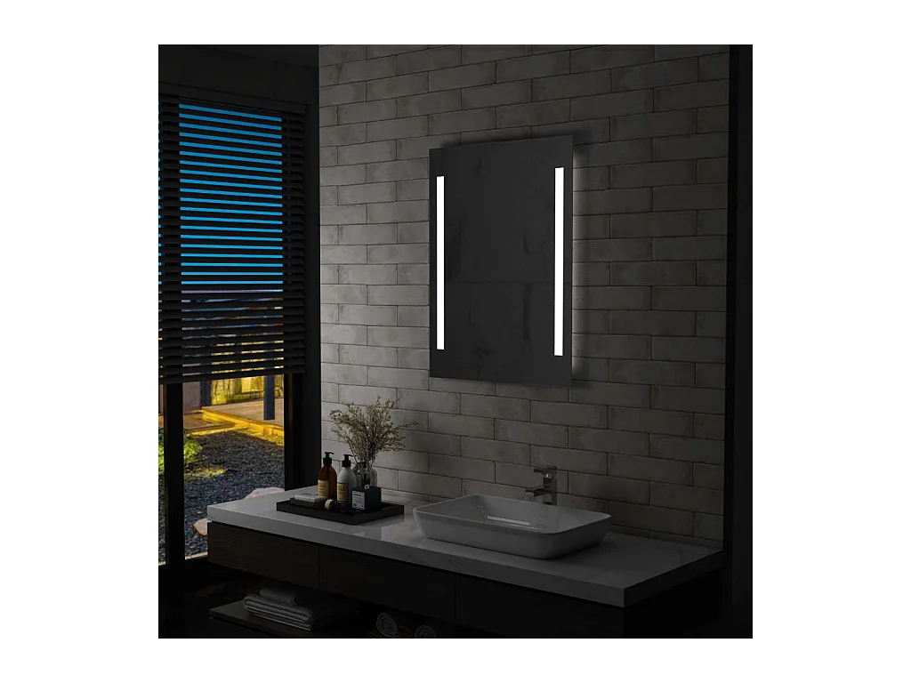 Miroir mural à LED 60 x 60 x 80 cm DEC022584