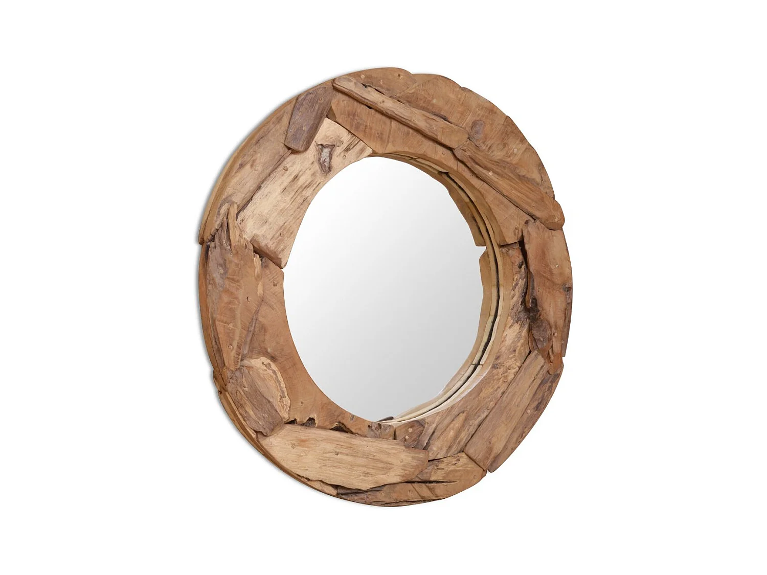 Miroir mural décoratif rond marron 80 x 80 x 80 cm DEC022670