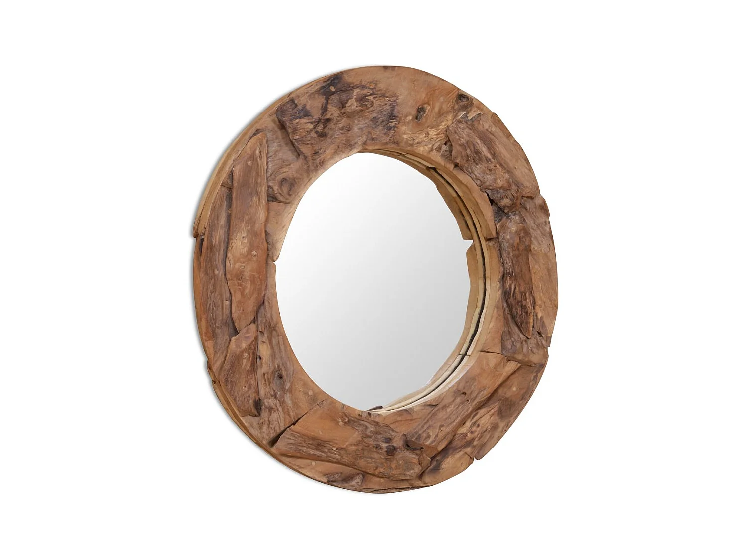 Miroir mural décoratif rond marron 80 x 80 x 80 cm DEC022670