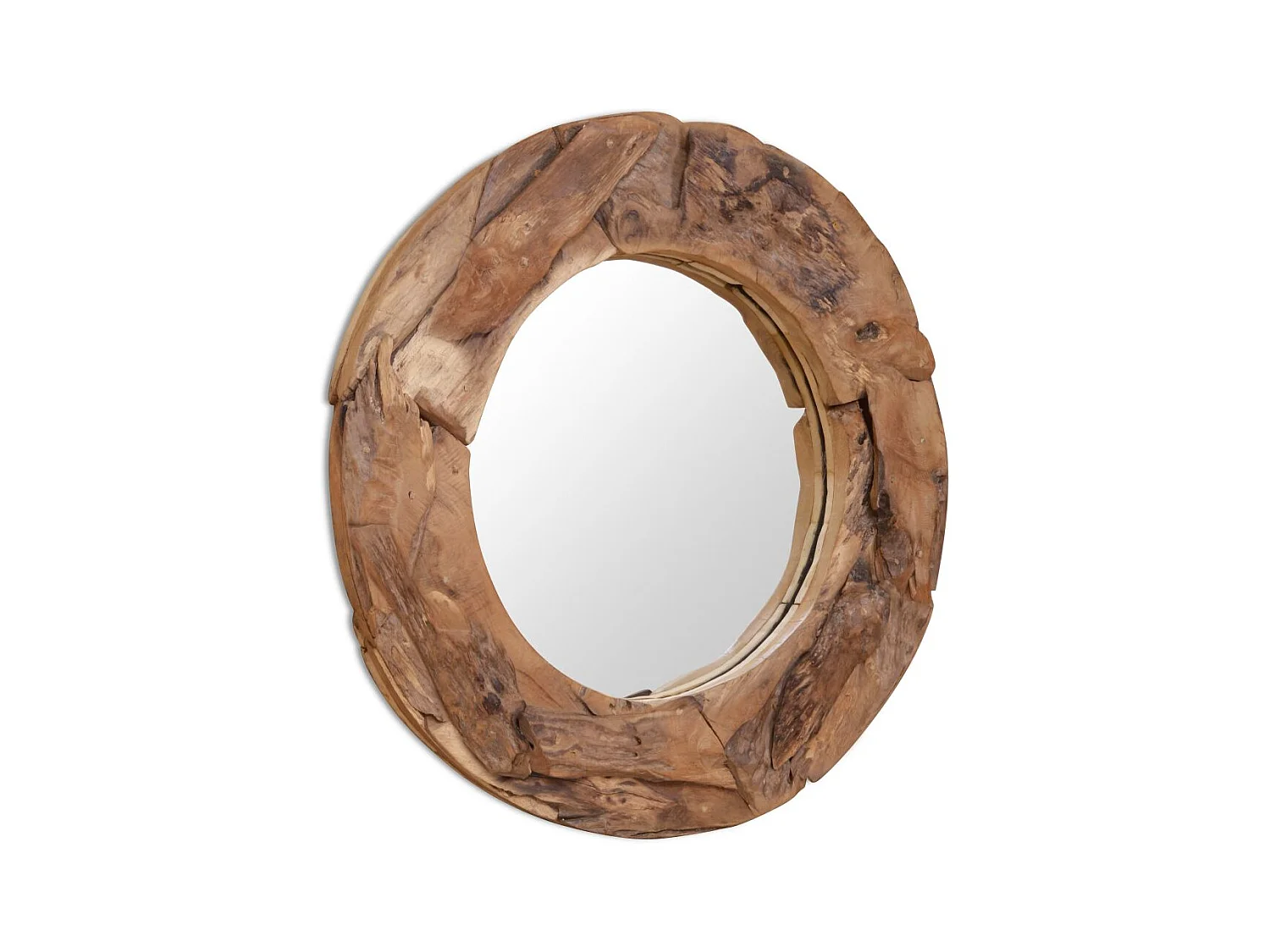 Miroir mural décoratif rond marron 80 x 80 x 80 cm DEC022670