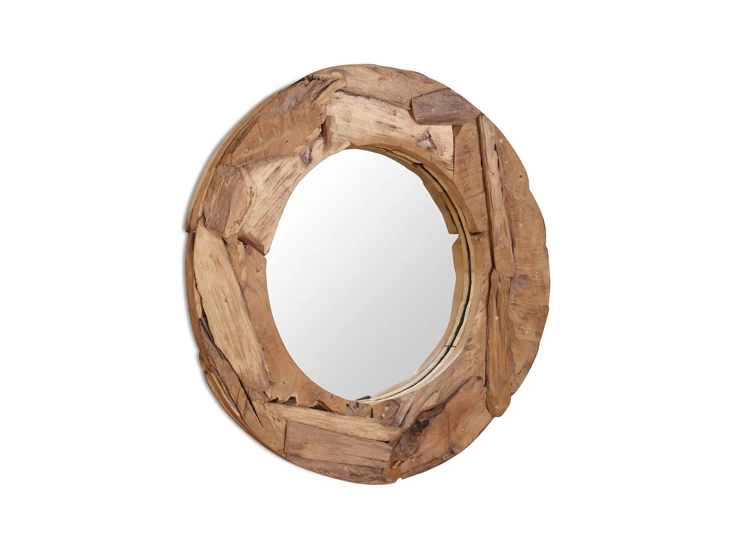 Miroir mural décoratif rond marron 80 x 80 x 80 cm DEC022670