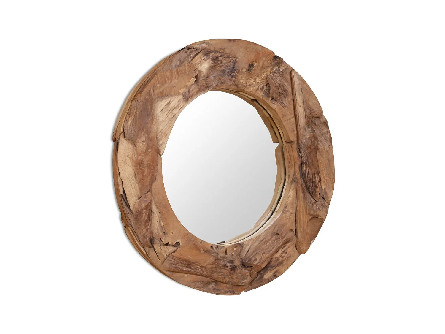 Miroir mural décoratif rond marron 80 x 80 x 80 cm DEC022670