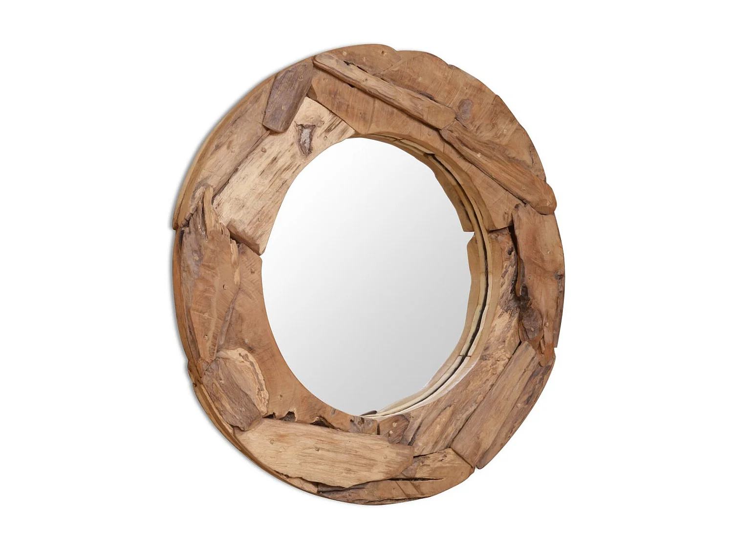 Miroir mural décoratif rond marron 80 x 80 x 80 cm DEC022670