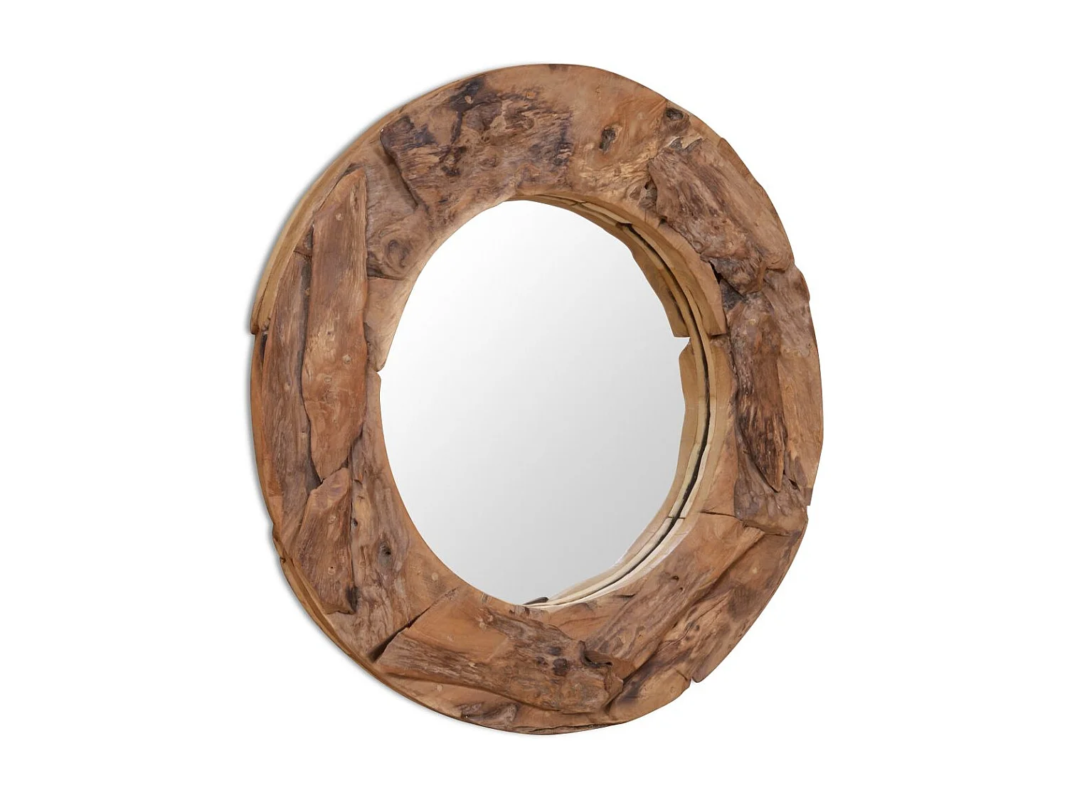 Miroir mural décoratif rond marron 80 x 80 x 80 cm DEC022670