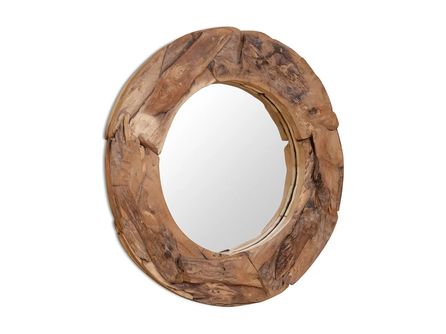 Miroir mural décoratif rond marron 80 x 80 x 80 cm DEC022670