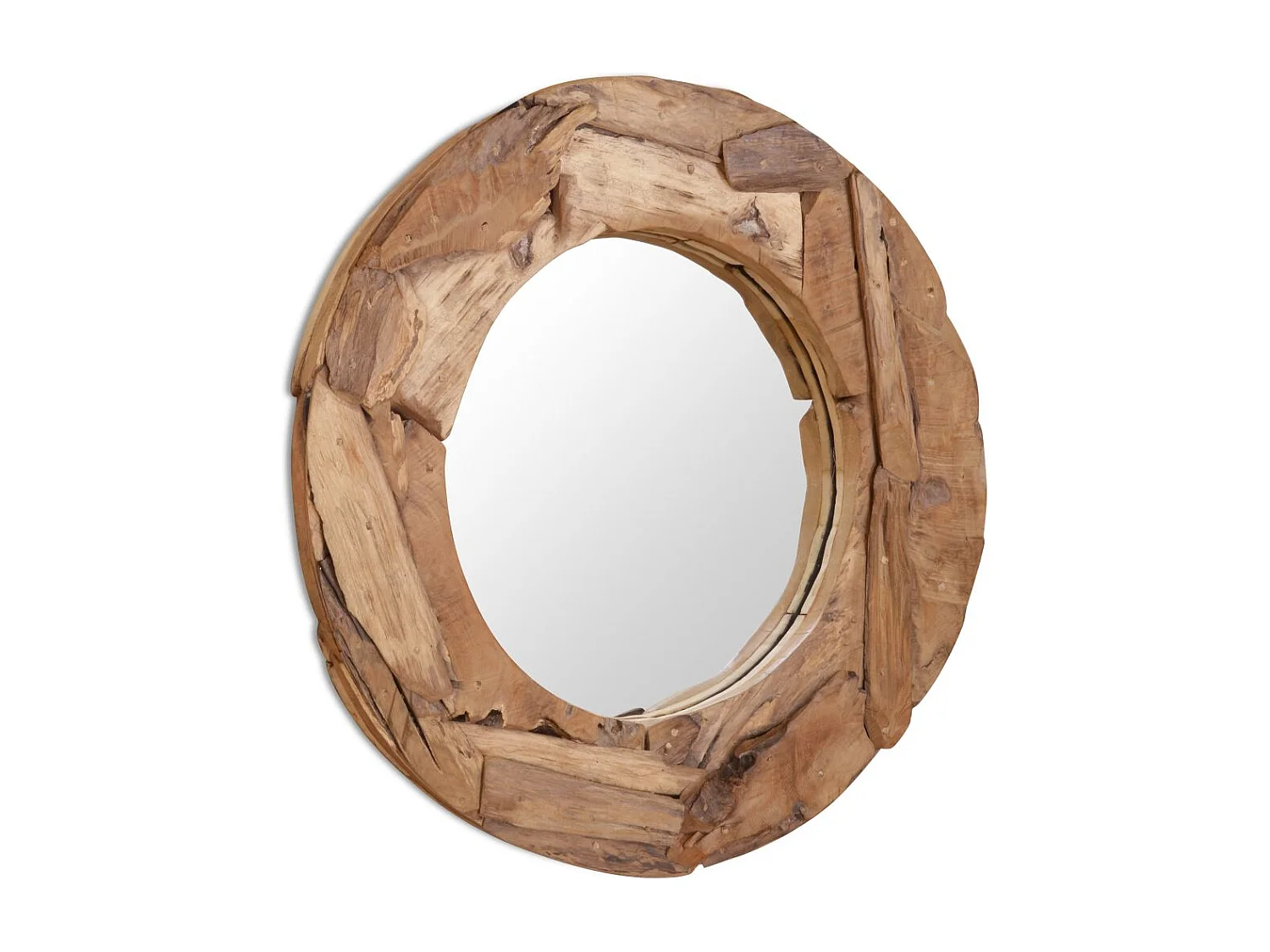 Miroir mural décoratif rond marron 80 x 80 x 80 cm DEC022670