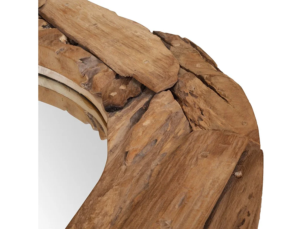 Miroir mural décoratif rond marron 80 x 80 x 80 cm DEC022670