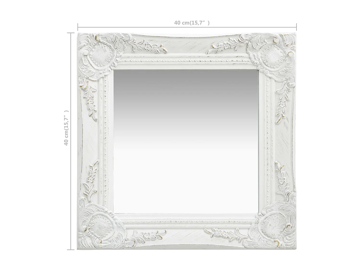 Miroir mural carré style blanche 40 x 40 x 400 cm DEC022846