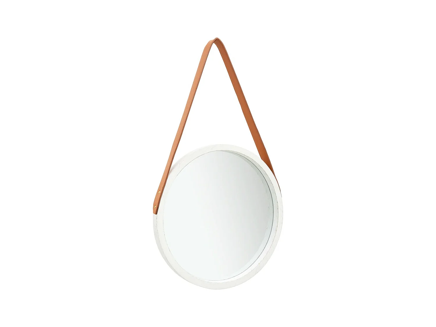 Miroir mural avec sangle bois blanche 40 x 3 x 40 cm DEC022902