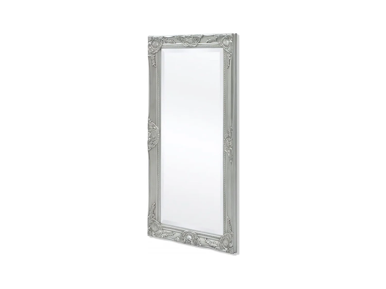 Miroir mural Style baroque argenté 100 x 100 x 50 cm DEC022652