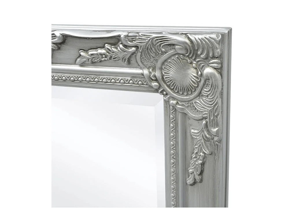 Miroir mural Style baroque argenté 100 x 100 x 50 cm DEC022652