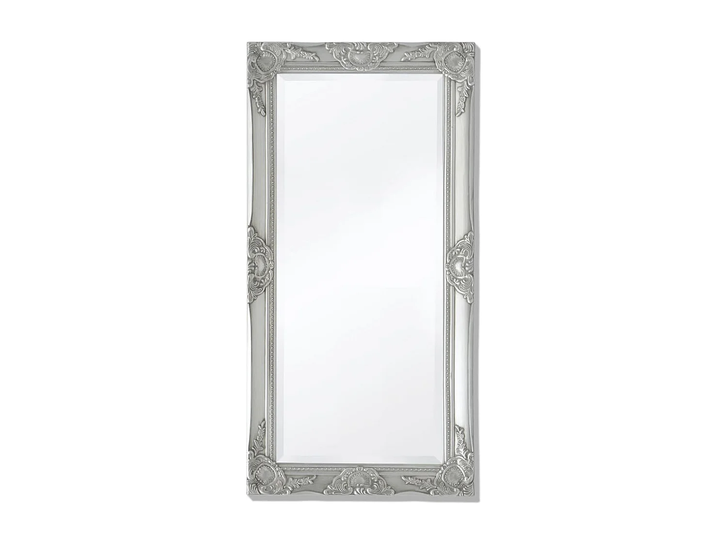 Miroir mural Style baroque argenté 100 x 100 x 50 cm DEC022652