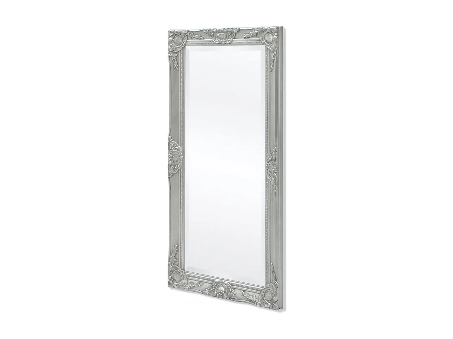 Miroir mural Style baroque argenté 100 x 100 x 50 cm DEC022652