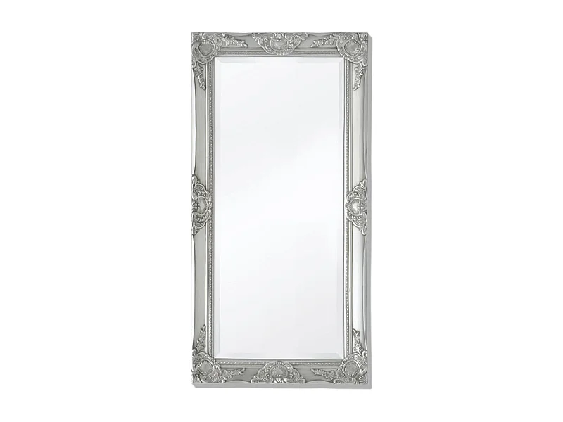 Miroir mural Style baroque argenté 100 x 100 x 50 cm DEC022652