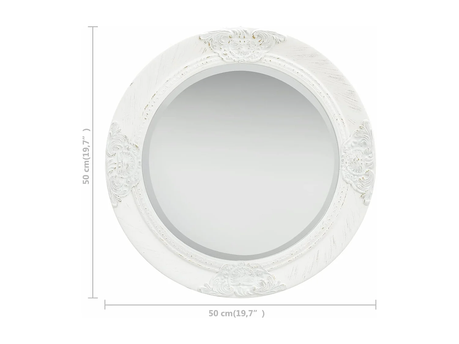 Miroir mural rond style blanche 50 x 50 x 50 cm DEC022886