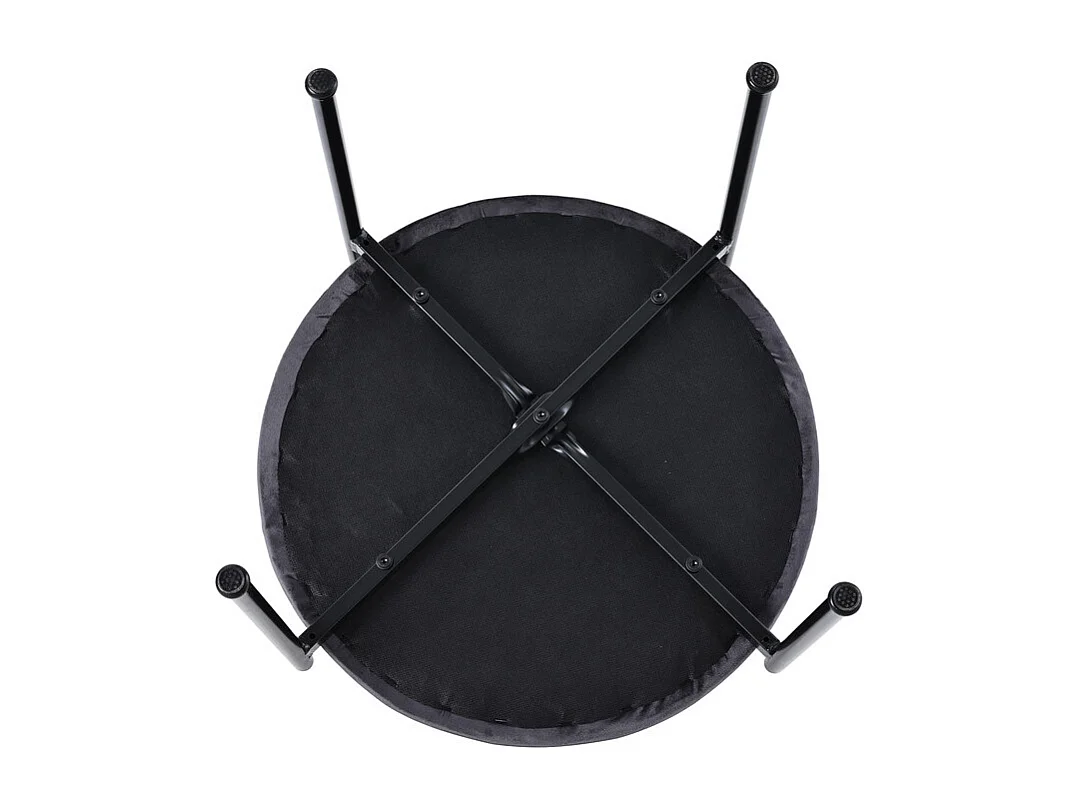 2 Pcs chaises en velours et rotin - pieds en métal - charge max 150kg - 45x40x75cm - Gris