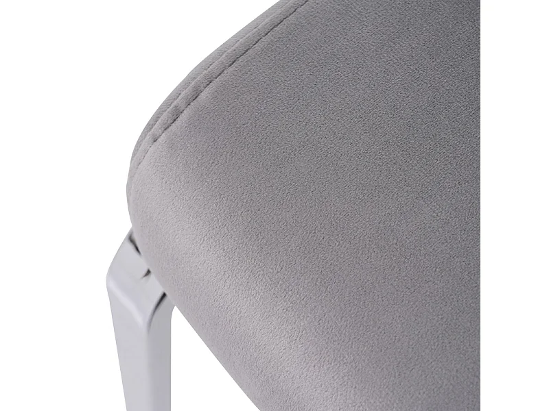 6 Cantilever-Sessel aus Samt und Silbermetall - Diamant-Design - Max. Belastung 150 kg - 55x45x87 cm - Grau